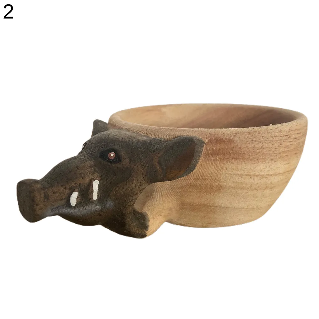 Wasserbecher Hand Carved Fox Crafted Nordic Style Tiere Kopf Bild Tasse für Zuhause-2